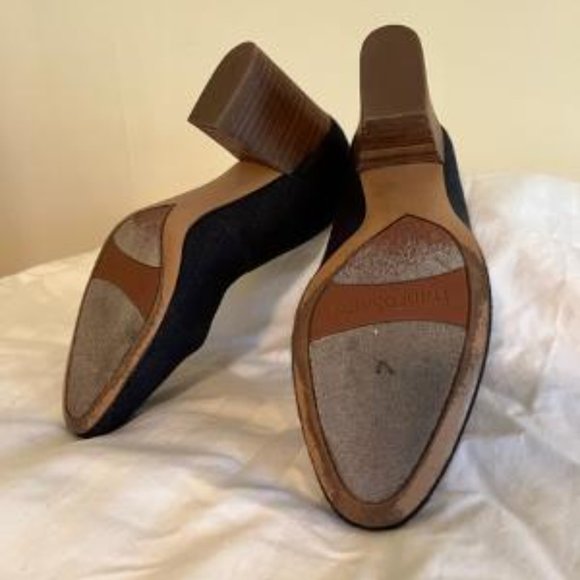 Denim blue pumps with block heel 6.5M like new - Picture 3 of 5